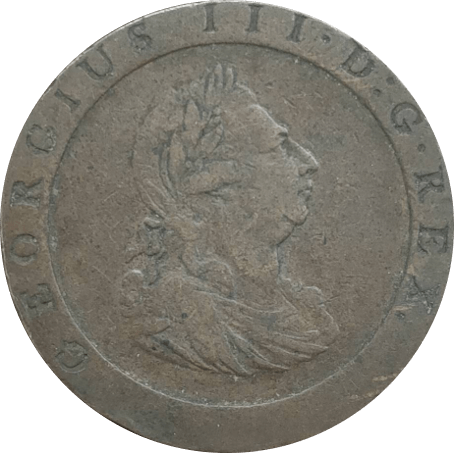 イギリス ジョージ3世 (1760-1820) 1ペニー銅貨 車輪銭 1797 