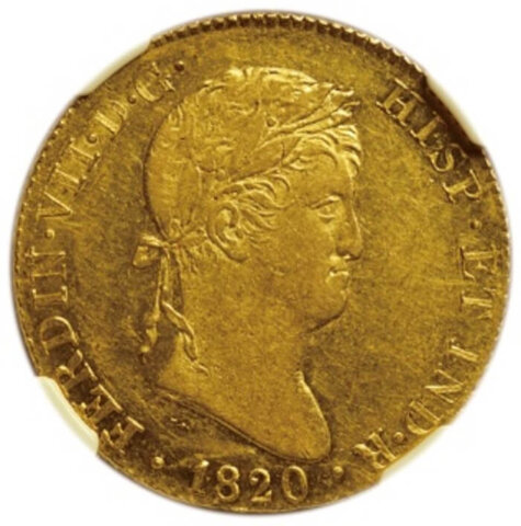 フェルディナンド7世 4エスクード金貨 1820年