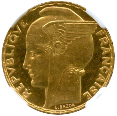 第三共和国 100フラン金貨 ウイングヘッド 1935年