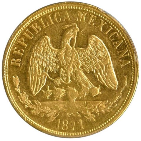メキシコ 20ペソ金貨 1871年