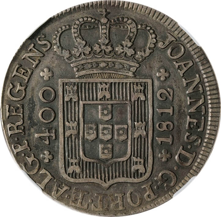 ポルトガル ジョアン摂政 (1799-1816) 400レイス銀貨 1812 Dav260