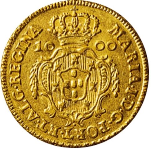 マリア1世 1,000レイス金貨 1792年