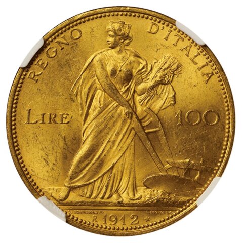 ヴィットリオ・エマヌエレ3世 100リレ金貨 1912年