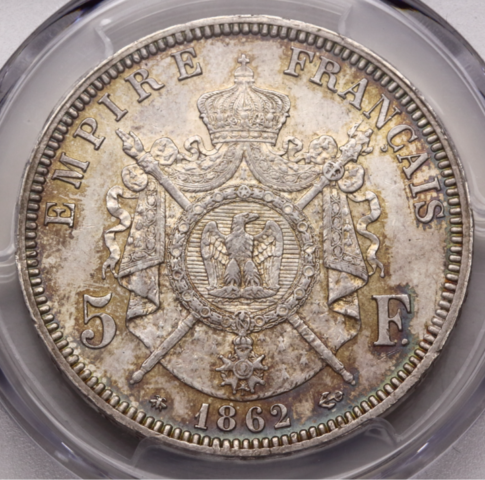 ナポレオン3世 5フラン銀貨 1862年