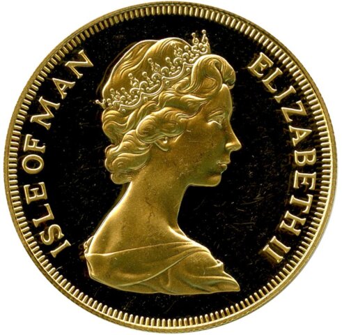 エリザベス2世 5ポンド金貨 マン島 1977年