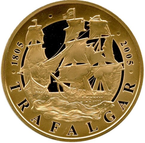 エリザベス2世 5ポンド金貨 トラファルガー海戦戦勝200年記念 ネルソン旗艦ヴィクトリー号 2006年