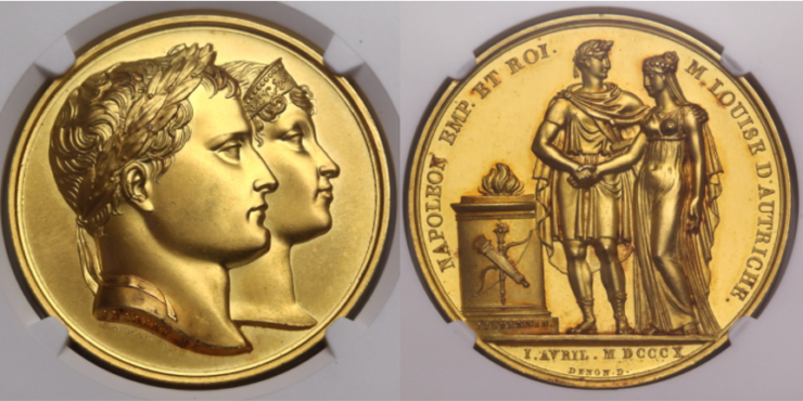 マリー･ルイーズ ナポレオン・ボナパルト 婚姻記念 金メダル 1810年