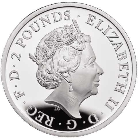 エリザベス2世 ブリタニア 2ポンド1オンスプルーフ銀貨 2021年