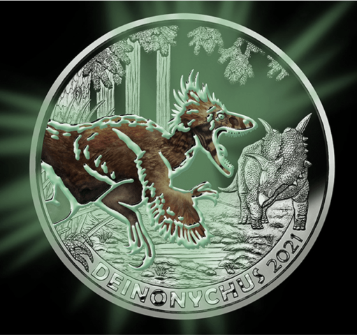 スーパーサウルスシリーズ デイノニクス 3ユーロ白銅貨 2021年