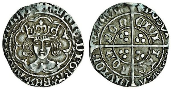 ヘンリー7世 ハーフグロート銀貨 1485～1490年
