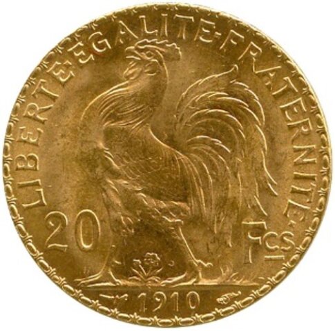 マリアンヌ 20フラン金貨 1910年