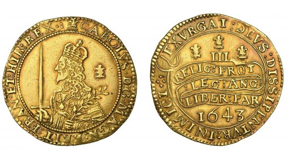 チャールズ1世 トリプルユナイト金貨 1642年