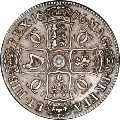 チャールズ2世 クラウン銀貨 1676年