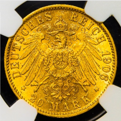 ブレーメン 20マルク金貨 1906年