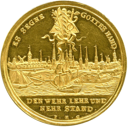 ハンブルク 1/2ポルトガレッサー 5ダカット金貨 1753年