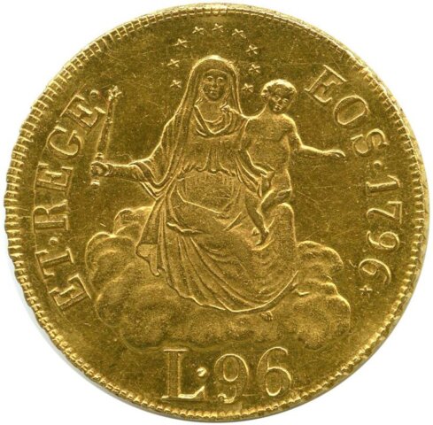ジェノヴァ 96リレ金貨 1796年