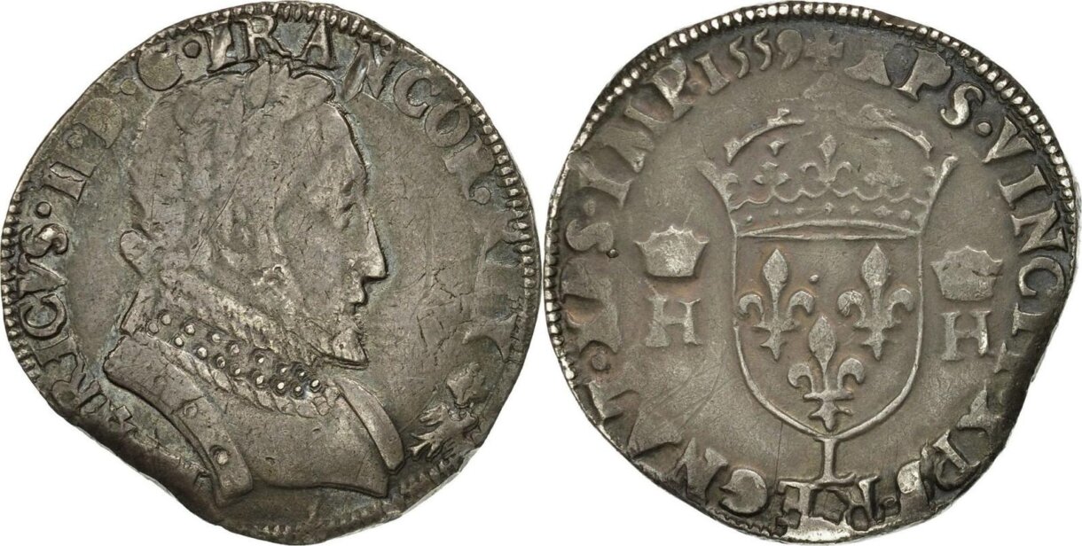フランソワ2世 テストン銀貨 1559年（フランス）