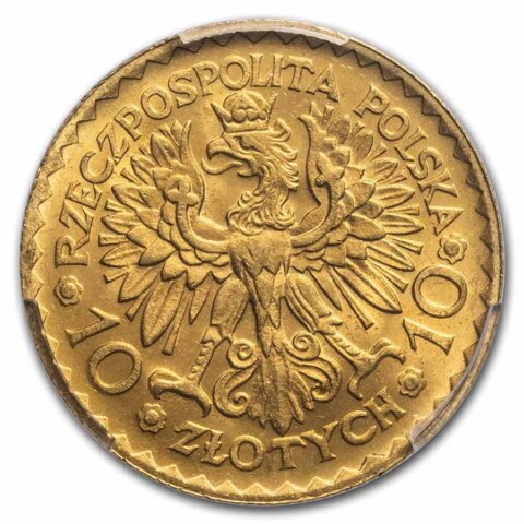 ボレスワフ1世 （崩御900年記念）10ズロッチ金貨 1925年