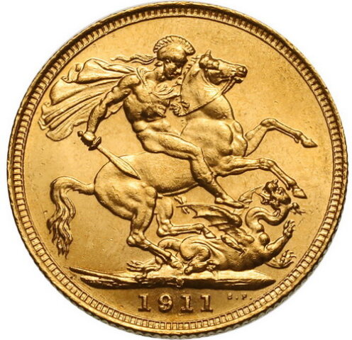 ジョージ5世 ソブリン金貨 1911年