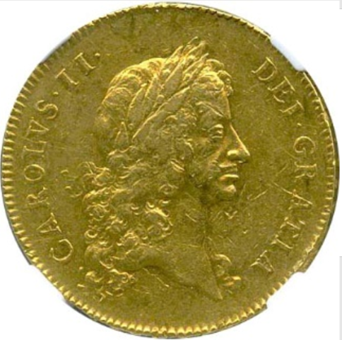 チャールズ2世 5ギニー金貨 1673年