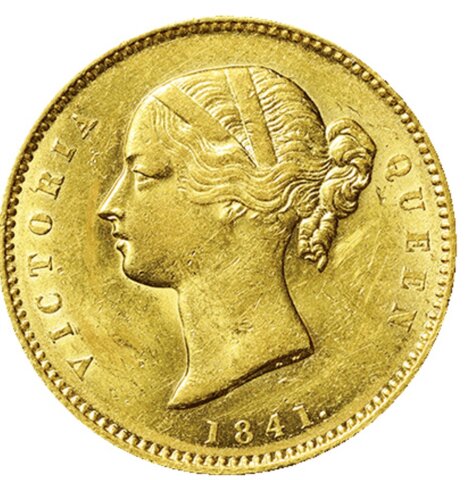 英領インド ヴィクトリア 1モハール金貨 1841年