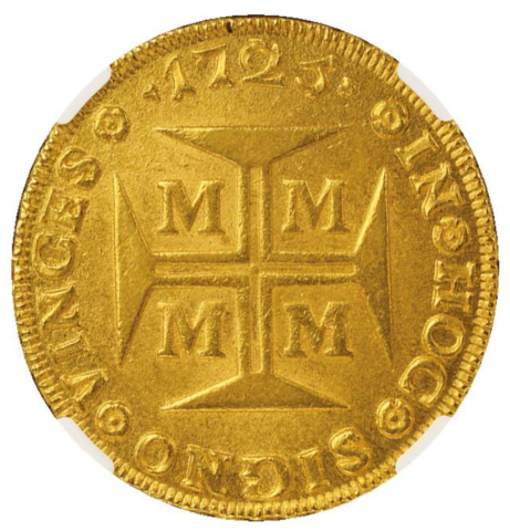 ブラジル ジョアン5世 20,000レイス金貨 ミナスジェライス鋳