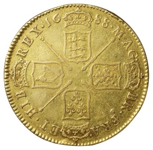 イギリス ジェームズ2世 5ギニー金貨 1688年