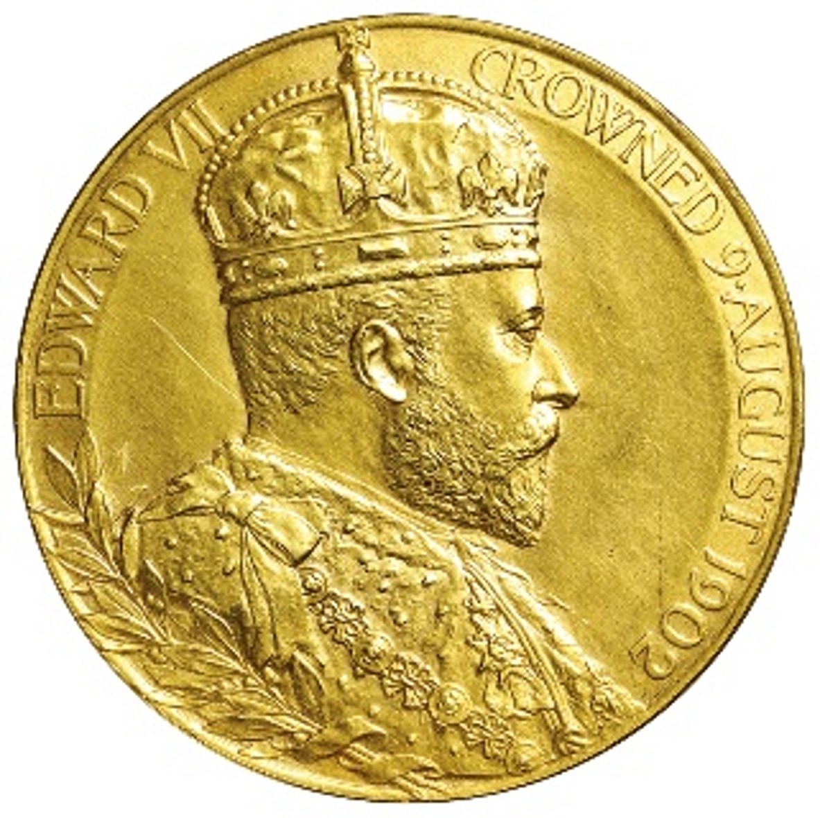 イギリス エドワード7世 (1901-10) 戴冠記念金製メダル 1902 