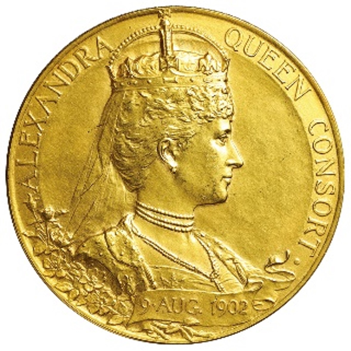 イギリス エドワード7世 (1901-10) 戴冠記念金製メダル 1902 ...