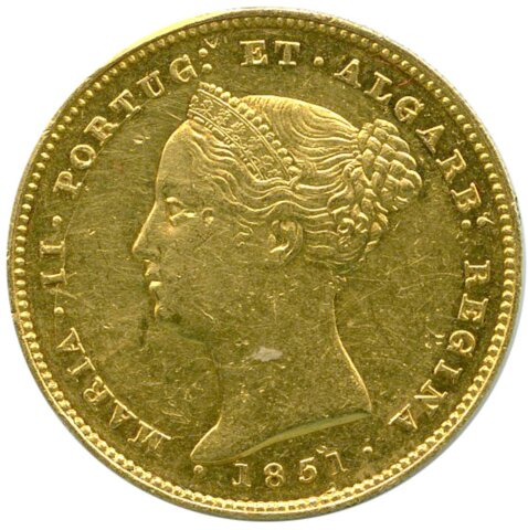 マリア2世 5,000レイス金貨 1851年
