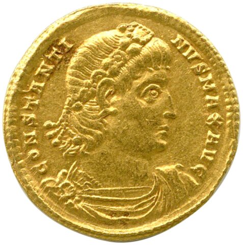 古代ローマ（ローマ帝国） コンスタンティヌス1世 ソリダス金貨 AD336-337