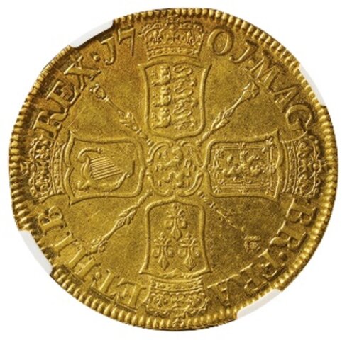 ウィリアム3世 5ギニー金貨 1701年（ファインワーク）
