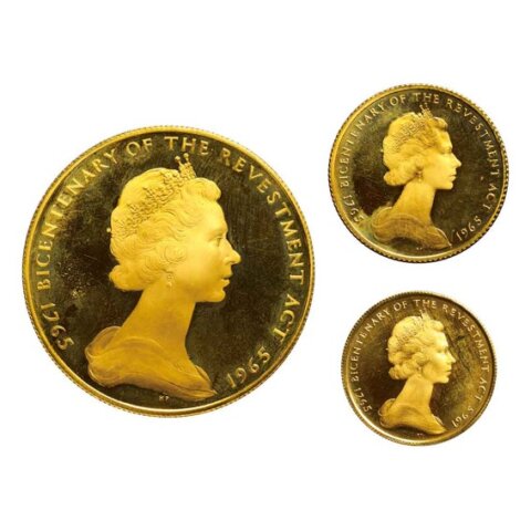 マン島 エリザベス2世 1/2・1・5ポンド金貨 3枚セット 1965年