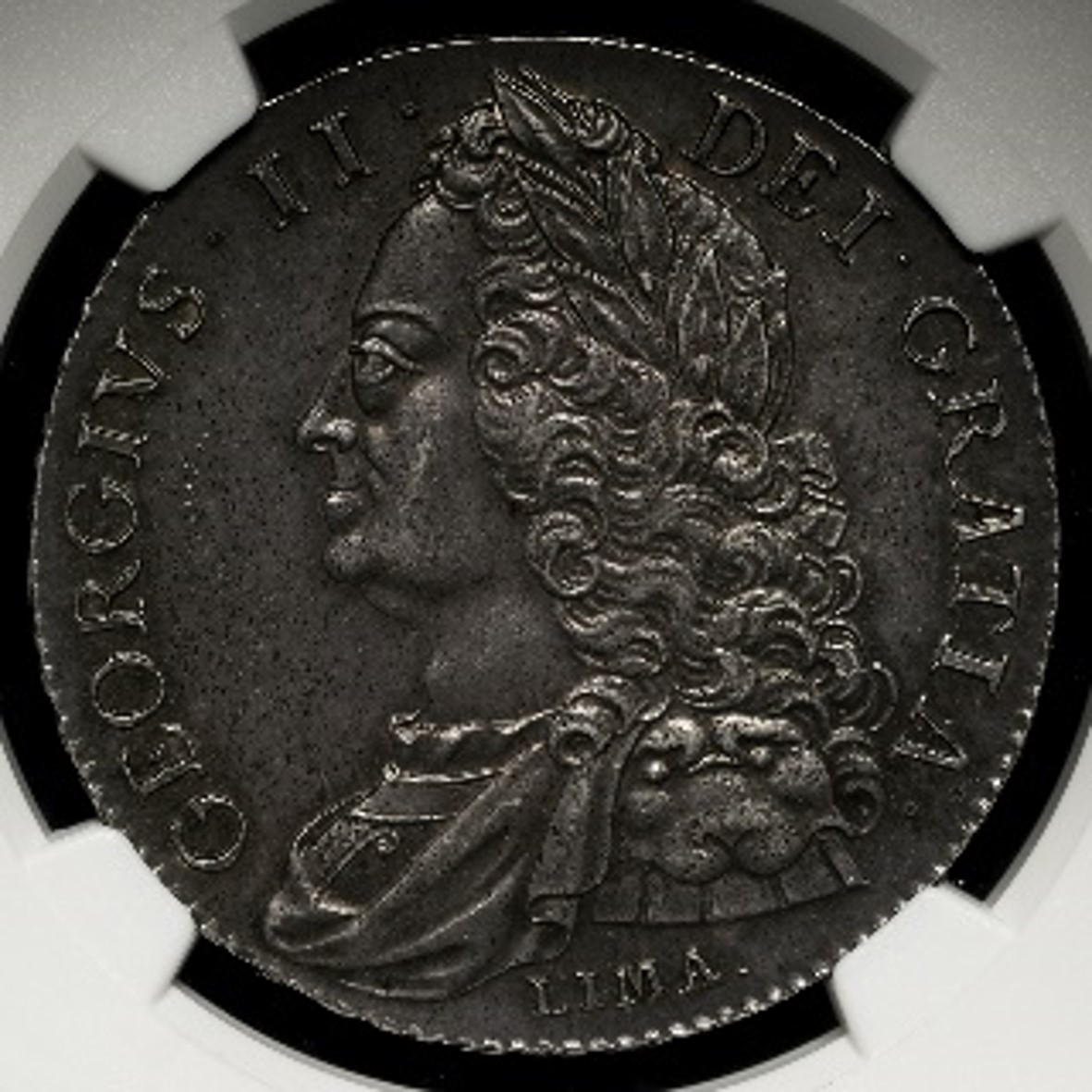イギリス ジョージ2世 (1727-1760) クラウン銀貨 1746 リマ鋳 オールド 