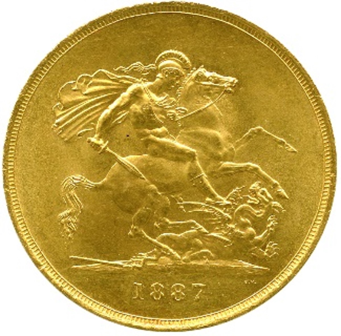 イギリス ヴィクトリア (1837-1901) 5ポンド金貨 1887 Spink3864 Fr390 KM769 ジュビリーヘッド UNC