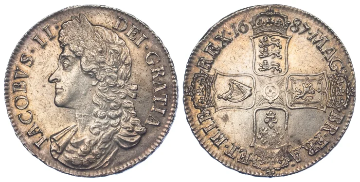 ジェームズ2世 クラウン銀貨 1687年