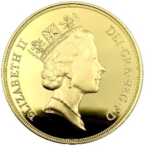 イギリス エリザベス2世 5ポンド金貨 1985年