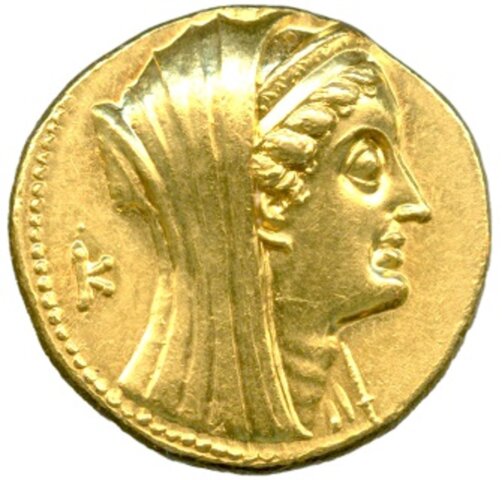 プトレマイオス8世（アルシノエ2世） オクタドラクマ金貨 170-116BC
