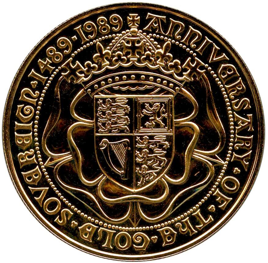 イギリス 25ポンド金貨 女神ブリタニア エリザベス2世 1989 発行最終年