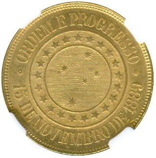 ブラジル 自由の女神 20,000レイス金貨 1910年