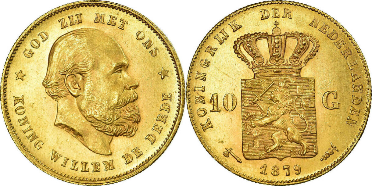 ウィレム3世 1oギルダー金貨 1876年