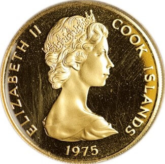 クック諸島イギリス エリザベス2世 (1952-) 100ドル金貨 1975 ジョージ 