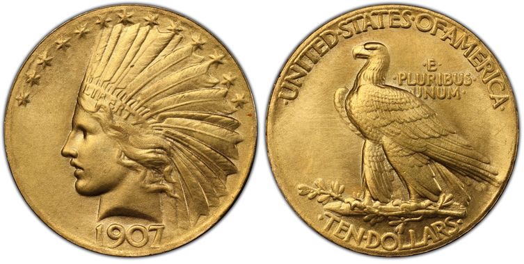 インディアンコイン 10ドル金貨 1907年