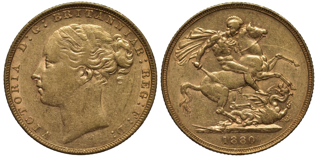 ヴィクトリア女王 ソブリン金貨 1880年