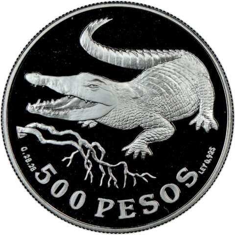 コロンビア クロコダイル 500ペソ銀貨 1978年