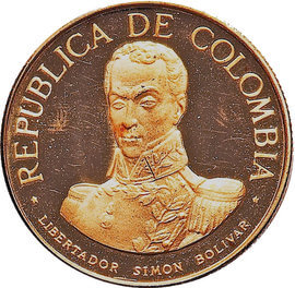 コロンビア ボヤカの戦い150周年記念 100ペソ金貨 1969年