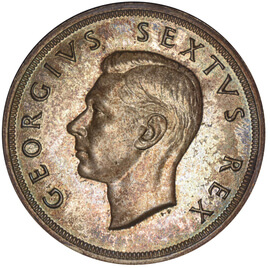 南アフリカ ジョージ6世 5シリング銀貨 ケープタウン記念日 1952年