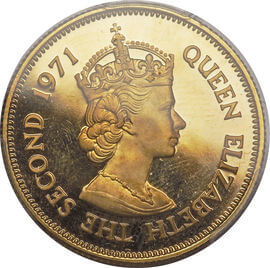 モーリシャス エリザベス2世 モーリシャスの独立 200ルピー金貨 1971年