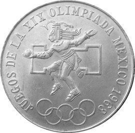 メキシコ  夏季オリンピック記念 25ペソ銀貨 1968年