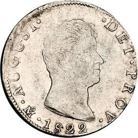 メキシコ アグスティン1世 8レアル銀貨 1822年